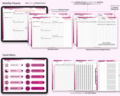 Digital Planner 2024 2025 2026 & Undated No spread | Goodnotes, iPad, Notability | Daily, Weekly, Monthly Planner | Digital Stickers & Calenda