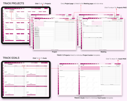 Digital Planner 2024 2025 2026 & Undated No spread | Goodnotes, iPad, Notability | Daily, Weekly, Monthly Planner | Digital Stickers & Calenda