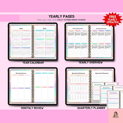 All-in-One Digital Planner 2025,2026,2027, Digital Journal, Weekly, Daily Planner, Monthly.